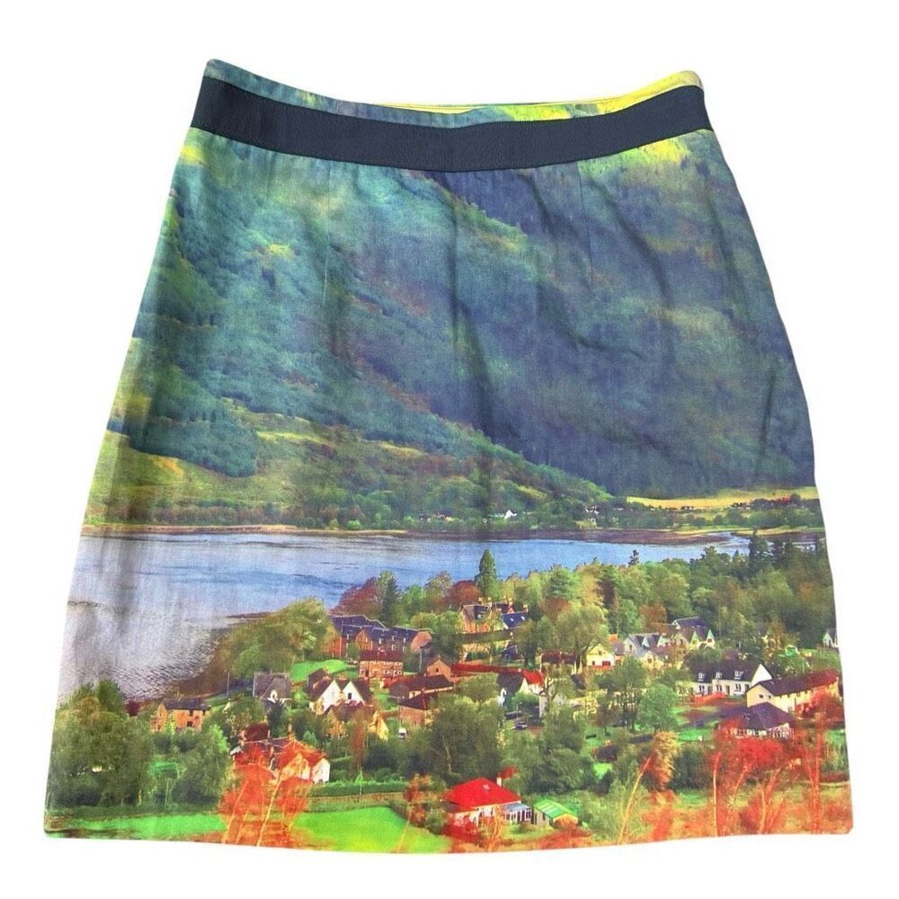 Anthropologie Meadow 100% cotton Rue Scenic Print Prairie Skirt Women's Size 0